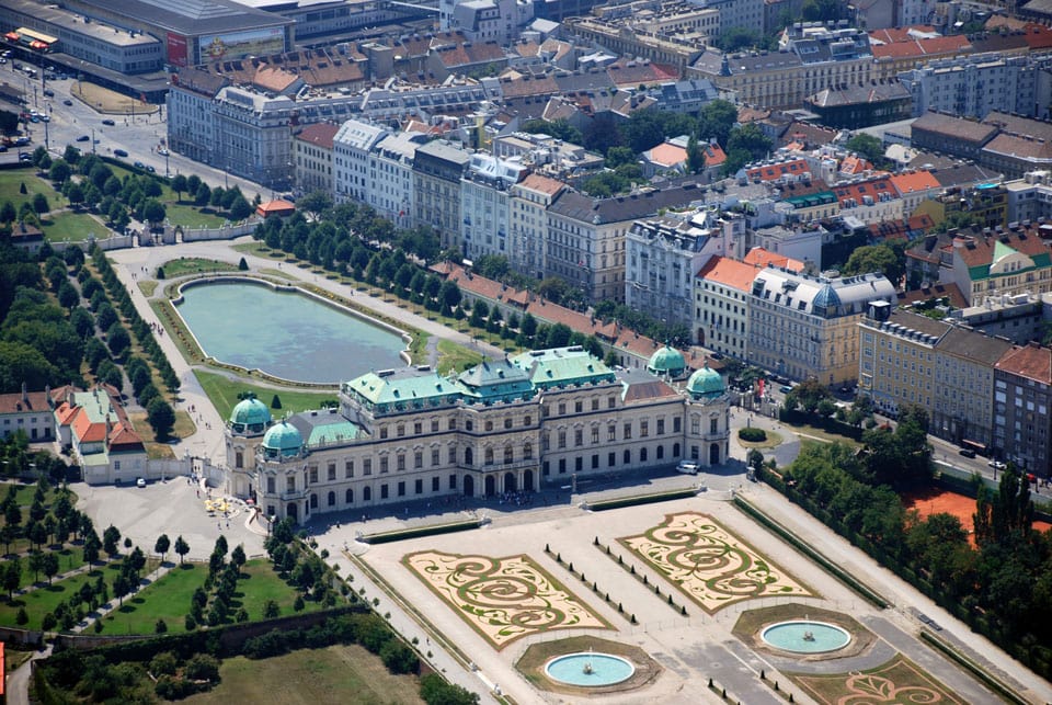 Belvedere Museum Vienna Upper Belvedere aerial view