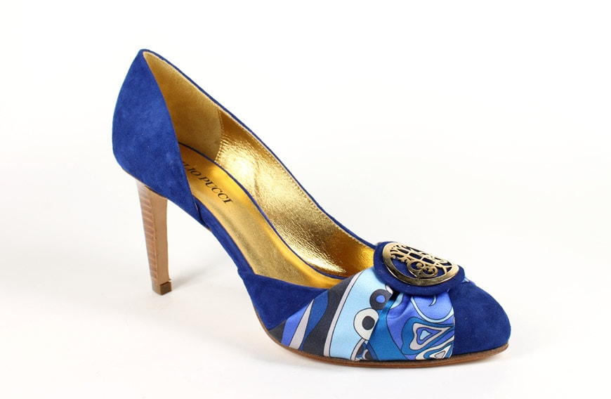 Emilio Pucci leather and satin shoes
