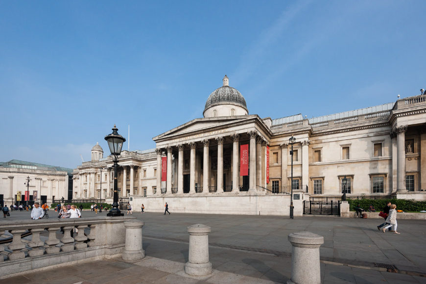 National Gallery Londra facciata su Trafalgar Square