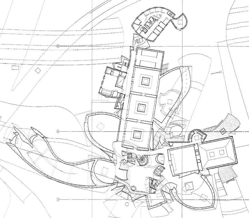 Guggenheim Bilbao Frank Gehry plan du premier étage