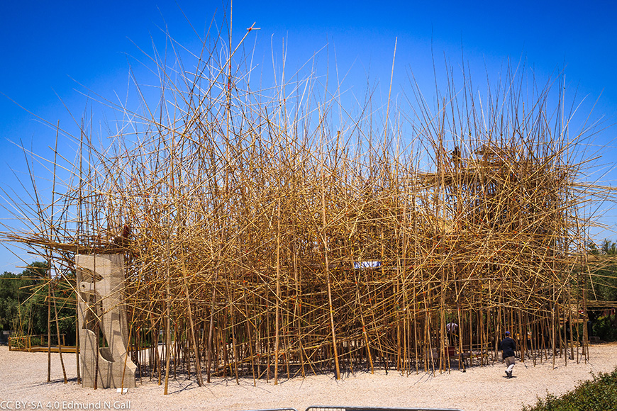 Big Bambú by Doug and Mike Starn, Billy Rose Art Garden, Jerusalem