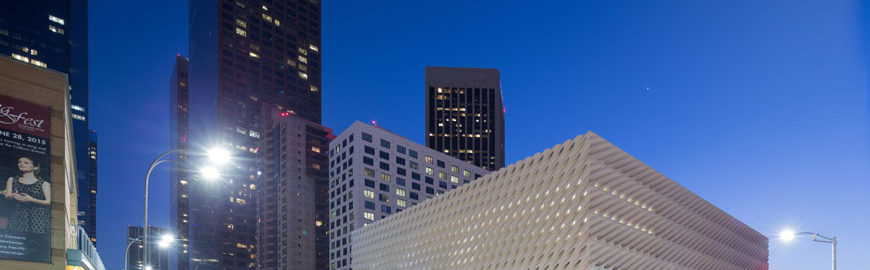 The Broad museum Los Angeles exterior night