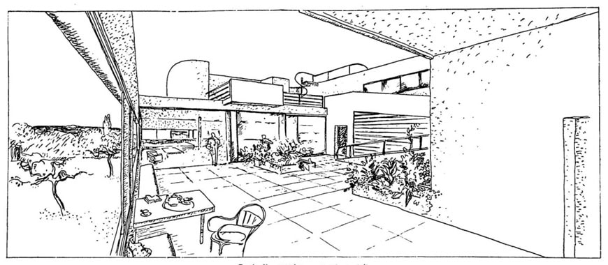 Villa Savoye Le Corbusier terrace sketch 2