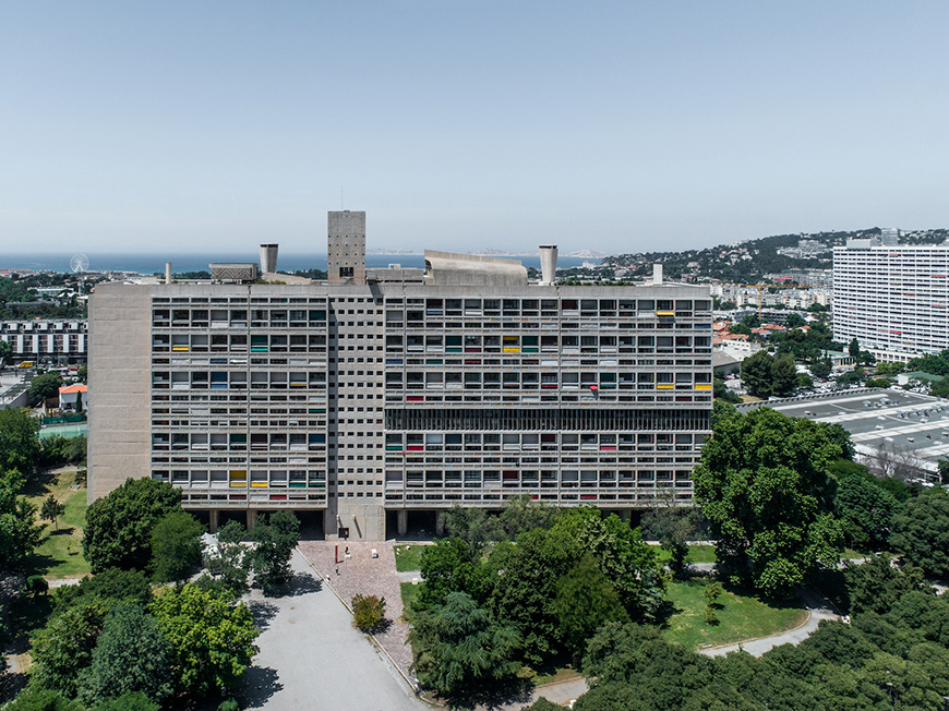 Le Corbusier, Unité Habitation, Cité Radieuse, Marseille, aerial 2
