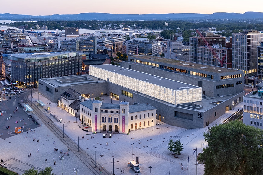 Musée national de Norvège, Oslo, vue aérienne